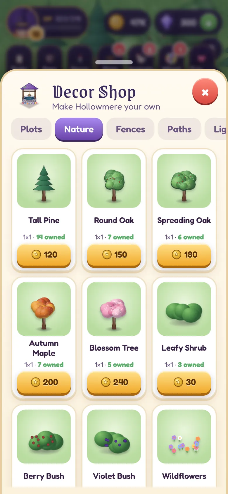 The Decor Shop with trees, shrubs and wildflowers to place on the farm